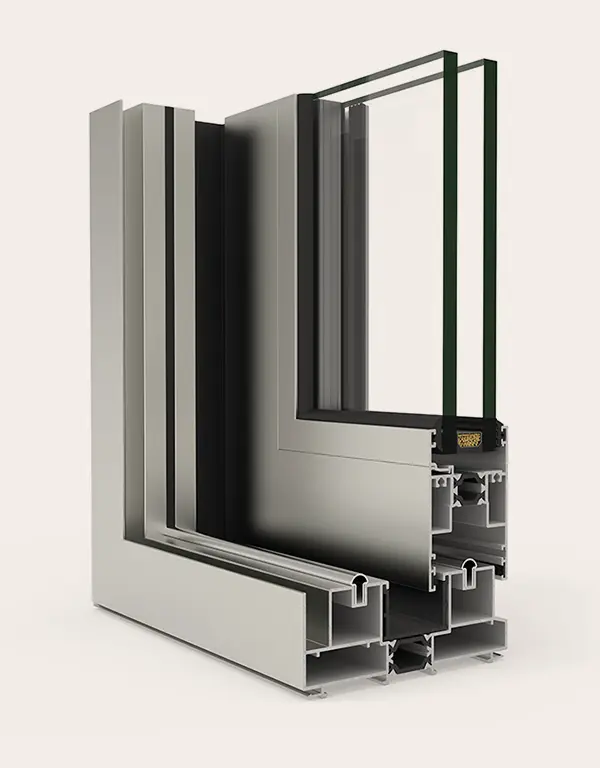 Perfilería del Sistema 4600 de Cortizo para puertas y ventanas correderas elevable